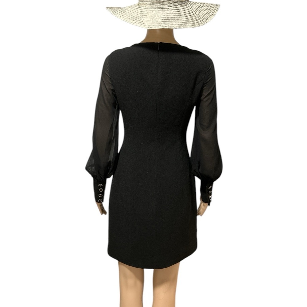 Stunning Elegant Gaby Black Mini Dress with Gold Accents - Picture 5 of 5